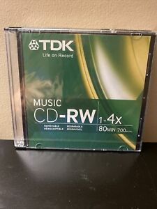 TDK Music CD-RW 1-4x 80 Minutes 700 MB/MO Three New Open Box