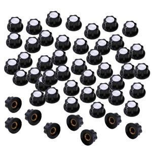 50 Pieces 26mm Dia. Hole Potentiometer 15 mm Top Rotary Contol Knobs Caps Ribbed