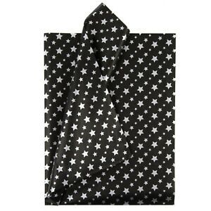 Tissue Paper - Silver/Black Stars - 100 Sheets