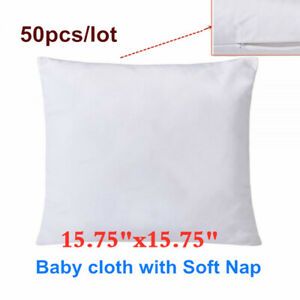 50pcs/pack Plain White Baby cloth Sublimation Blank Pillow Case Cushion Cover