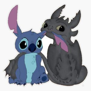 Toothless and Stitch Vinyl Waterproof Sticker Decal Car Laptop Wall Window Bumpe