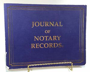 Vintage Blue Journal of Notary Records With 128 Pages Unused