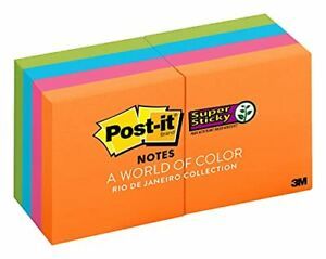 Post-it Super Sticky Notes 2x2 in 8 Pads 2x the Sticking Power Rio de Janeiro...