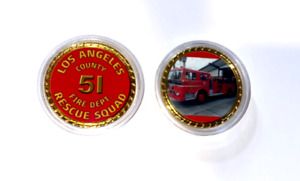Beautiful LA County Squad 51 Engine 51 fire fighter Rescue Squad Recognition Coi