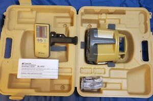 Topcon RL-H3C Red Rotary Laser Level with LS-70C Receiver Clamp Case Manual.
