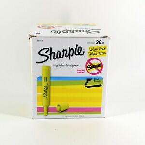 36 Sharpie Tank Style Highlighters Chisel Tip Fluorescent Yellow
