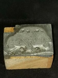 VOLKSWAGON VW BEETLE wood  metal print printing block
