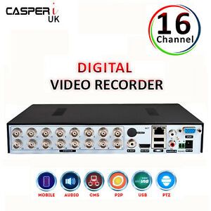 4MP 16 Channel CASPERi Full HD HDMI DVR Security Video Recorder Smart CCTV