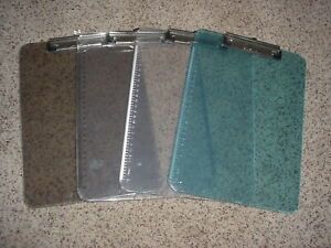 LOT OF 4 LOW PROFILE CLIP BOARDS, MISS MATCHED, NEW
