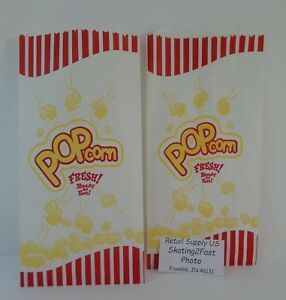 Qty 50 Popcorn Snack 1.5 oz Paper Bags 5&#034; x 10&#034; Concession Machine supplies