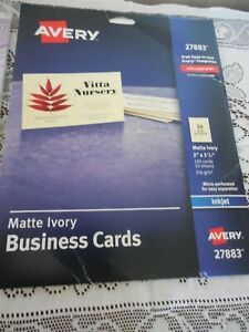 Avery Ivory Matte Business Cards 100 NEW 2 X 3.5 Inches 27883 ~Free Shipping