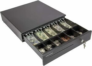 Drawer for Point of Sale System with Removable Coin Tray Black