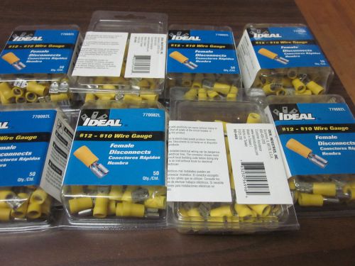 400 IDEAL #12 - #10 WIRE GAUGE YELLOW FEMALE DISCONNECTS CONNETERS 50pc PER PACK