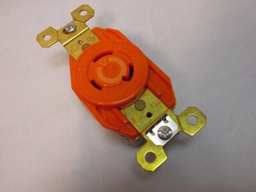 New nib hubbell ig2310 ac receptacle nema l5-20 female orange isolated ground for sale