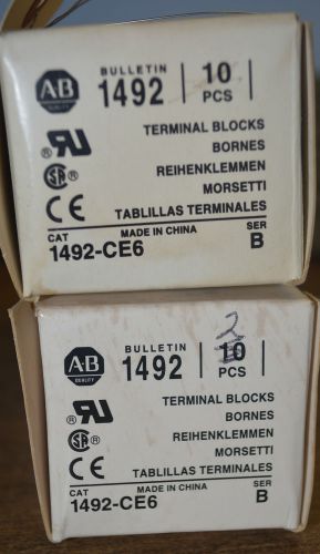 (12) Allen Bradley 1492-CE6 SERIES B Terminal Blocks