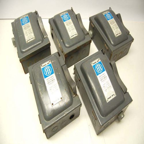 Lot 5 ITE Bulldog SN321 Fusible 30A 240V 3PH Heavy Duty Vacu-Break Safety Switch