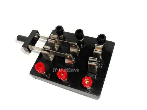 DPDT Knife Switch with 84mm Base, Red and Black posts