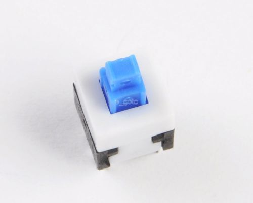 1pc Blue Cap Self-locking Type Square Button Switch Control 8X8mm