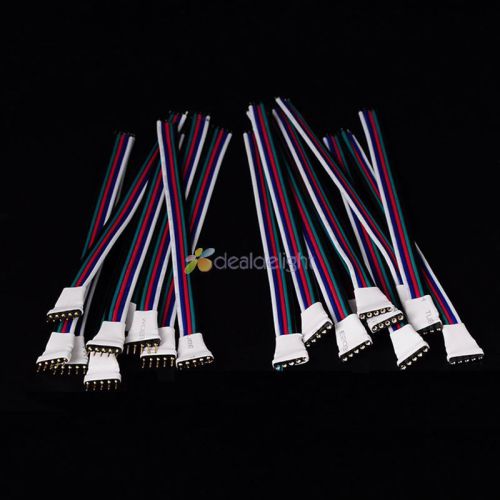 10 pairs 5 pin Male + Female LED Connector With 15cm Cable For RGBW RGBWW Strip