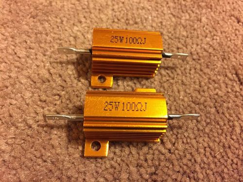 100? 25W Aluminum Housed Wirewound Power Resistor, 100 Ohm 25 Watt lot of 2