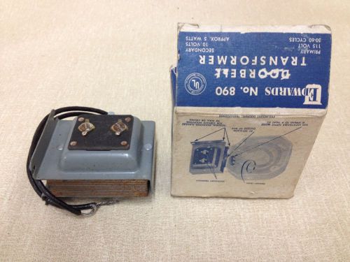 Vintage Edwards Doorbell Transformer in Original Box No. 890 - NOS USA