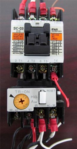 Fuji electric sc-03 contactor with fuji electric tr-on/3 relay warranty! for sale