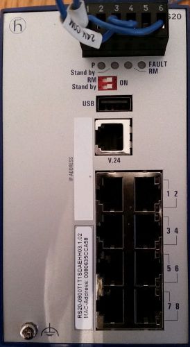 Hirschmann rs20-0800t1t1sdaehho3.1.02 ethernet rail switch with usb for sale