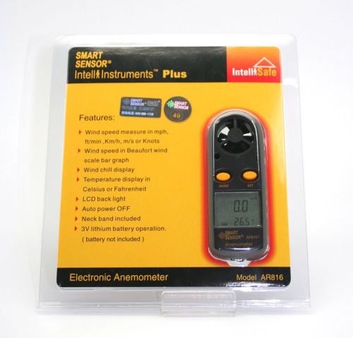 Handheld Anemometer Wind Speed Air Velocity Temperature Meter Tester 2in1 AR816+