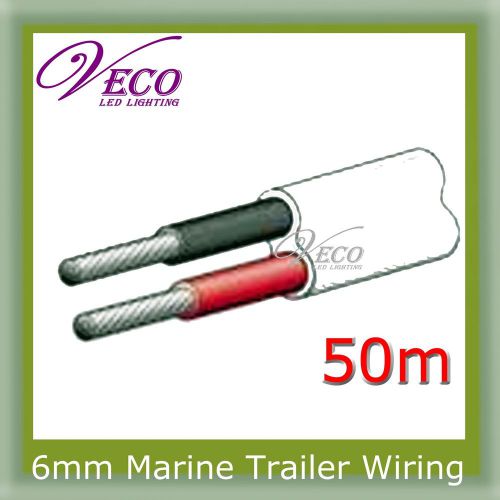 50m 2 CORE 6mm Marine Trailer Wire Cable General Marine Light Instrumentation