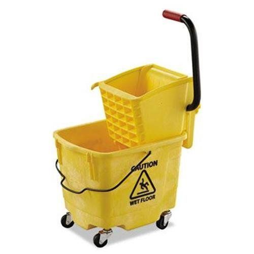 UNISAN Pro-Pac Side-Squeeze Wringer/Bucket Combo, 8.75gal, Yellow