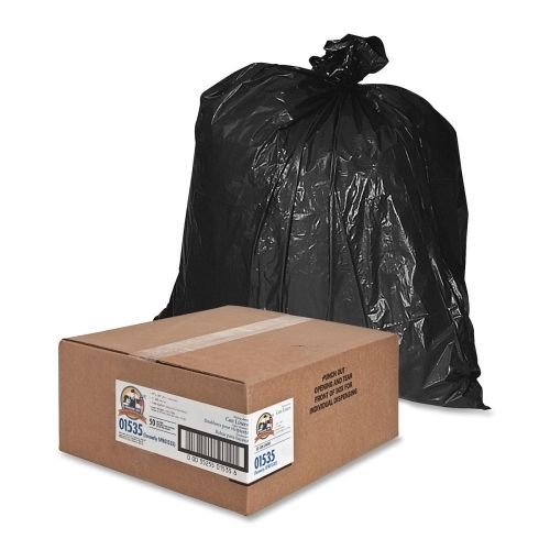 Genuine Joe 01535 55-60 Gallon Heavy-Duty Trash Bags, Black - 50-Pack