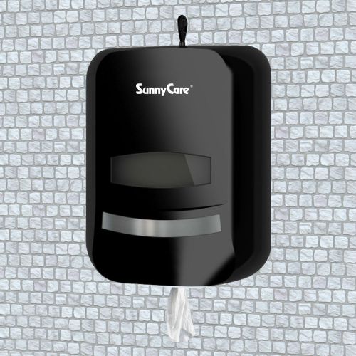 SunnyCare #8030B Black Center Pull Paper Hand Towel Dispenser ABS Plastics