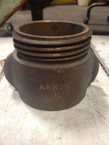 Akron 2 1/2&#034; brass valve fire hydrant hose attachment fitting truck pump for sale