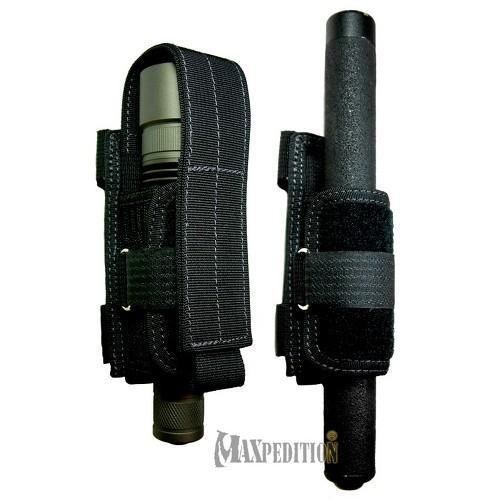 Maxpedition 1708b black nylon w/ teflon universal flashlight/baton sheath holder for sale