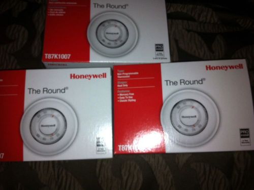 Honeywell Round Non-Programmable, Heat Only, Mechanical Thermostat T87K1007 (3)