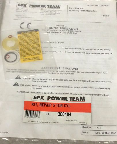 Power team spx 300404 5 ton hydraulic cylinder repair kit. new flange spreader a for sale