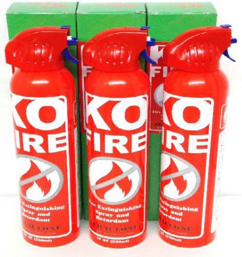 Lot of 3 Fire Extinguishers KO - 10 OZ  Portable for Auto, Camping Kitchen etc..