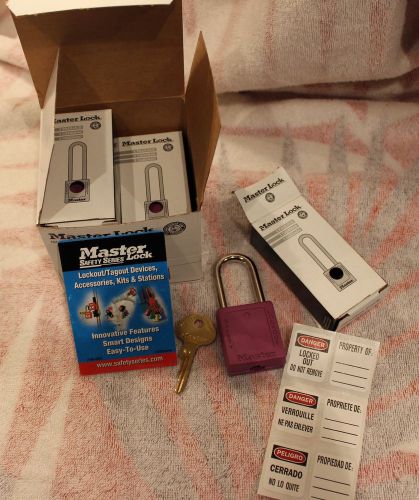 Master lock 410kaw400prp lockout pad locks, purple, quantity 6 for sale