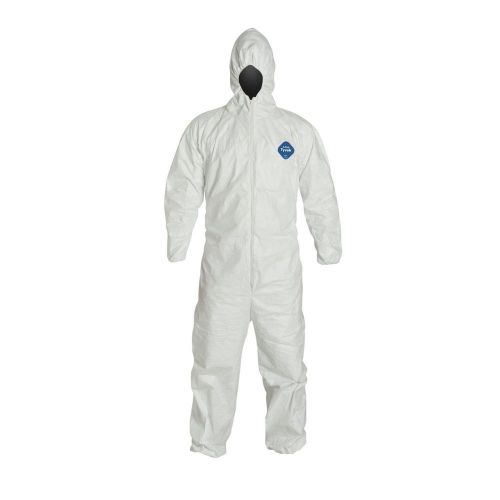 Dupont 127S White Disposable Coveralls With Hood Size 2X Tyvek