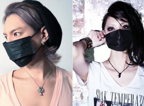 B.m black surgical face mask set fashion hygiene mask from japan, regular size for sale