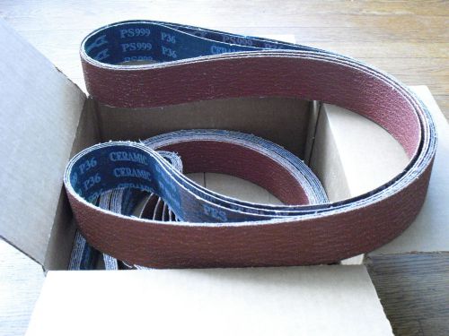 (25) 2&#034; x 72&#034; sanding belts ps999 80 grit  heavy ceramic w/ grinding aid for sale