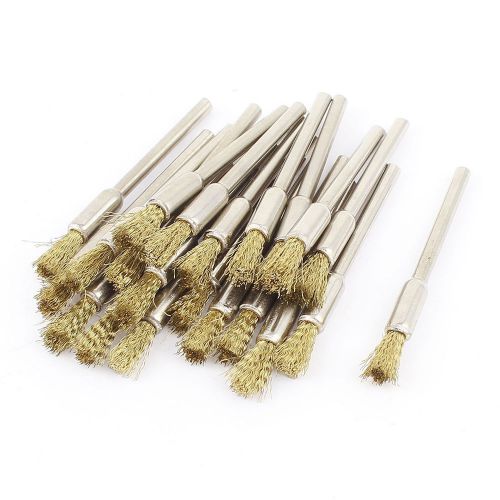 22pcs 1/8&#034; Mandrel Gold Tone Wire Pen Polishing Brush for Dremel Rotary Tool