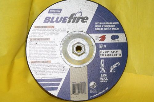 Norton bluefire cutting/grinding wheel 9&#034; x 1/8&#034; x 5/8&#034; -11 for sale