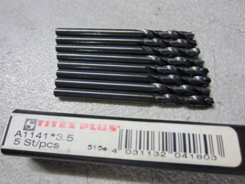 8 new TITEX A1141 3.5mm Screw Machine Twist Drill Bits black oxide 41803
