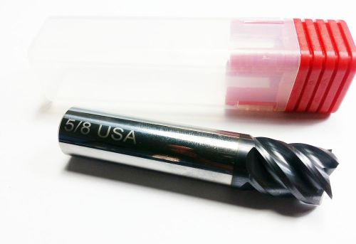 5/8&#034; htc usa solid carbide 5 flute tialn coated finishing  end mill (m 983) for sale