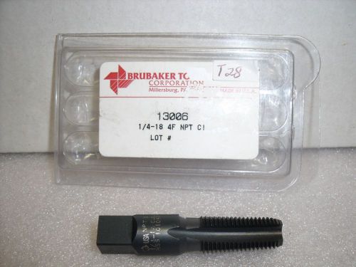 1/4”-18 npt 4 flute pipe tap cast iron brubaker tool  hss usa – new -t28 for sale