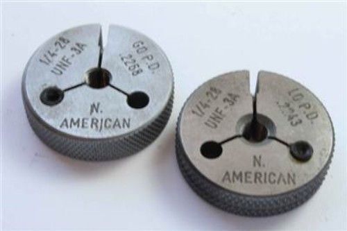 1/4-28 unf 3a ,n. american , thread ring gage , go / no go set, gauge for sale