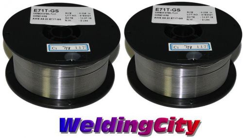 2-pk e71t-gs flux-core gasless mild steel mig welding wire 0.035&#034; 2-lb spool for sale