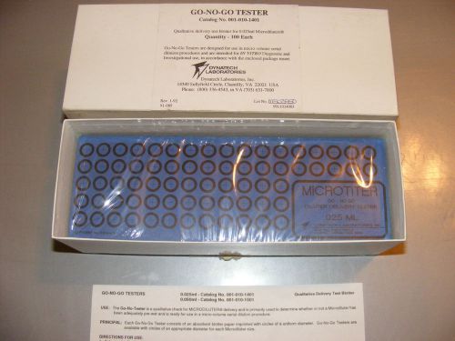 Go-No-Go Tester Qualitive delivery test blotter, 0.025ml Microdiluters, 2-100pk