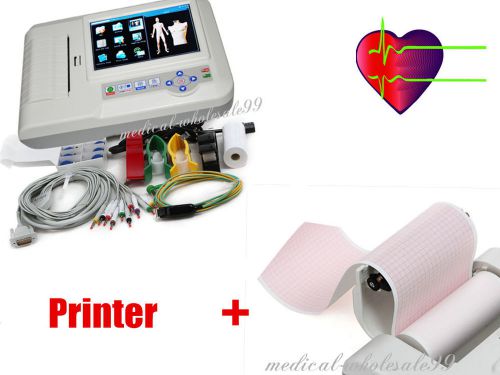6-channel 12-lead EKG/ECG Machine Electrocardiograph +Software Download Printer